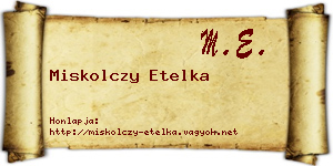 Miskolczy Etelka névjegykártya